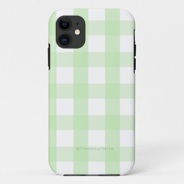 Coque iphone En vichy minima vert à la menthe (Dos)