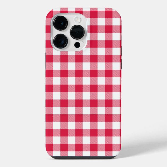 Coque iPhone En vichy rouge (Verso)