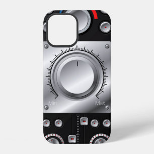 Coque iPhone 12 Enceintes rouges avec amplificateur et boutons de