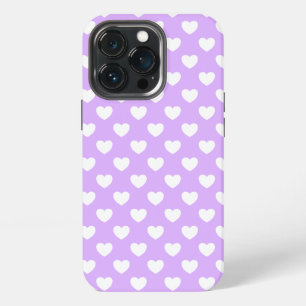Etui iPhone 13 Pro Enchanter Lavande Et Coeurs Blancs iPhone couvertu