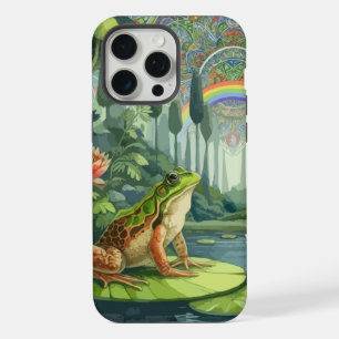 Coque iPhone 15 Pro Max Enchanter William Morris Frog dans une forêt