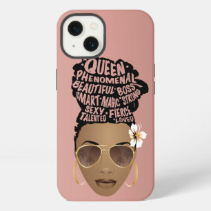 Etui iPhone 13 Encourageant les femmes noires, Cheveux naturels e