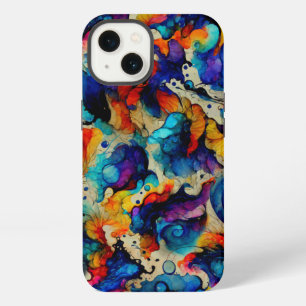 Etui iPhone 13 Encre liquide colorée Abstraction