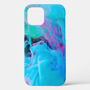 Coque iPhone 12 encres en aquarelle, acrylique, art, artistique, b