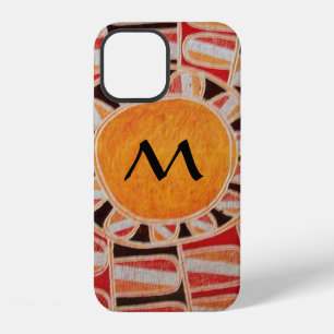Coque iPhone 12 ÉNERGIE SOLAIRE MONOGRAMME DU SOLEIL jaune orange