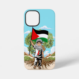 Coque iPhone 12 Mini Enfant avec le drapeau de Keffiyeh Palestine