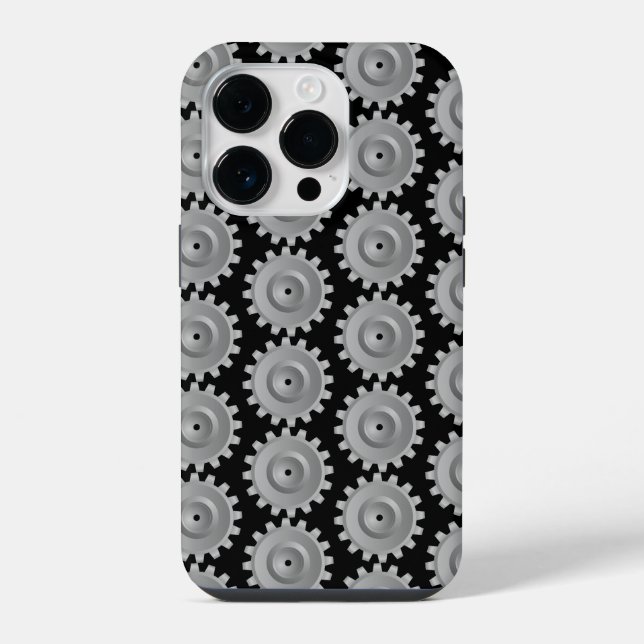 Coque iPhone Engrenage gris (Verso)