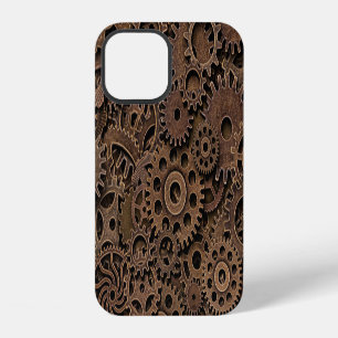 Coque iPhone 12 Engrenages en laiton vintage vue de dessus