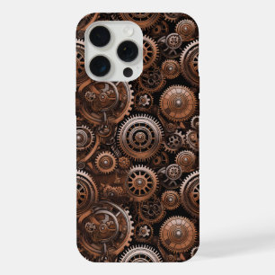 Coque iPhone 15 Pro Max Engrenages métalliques élégants 