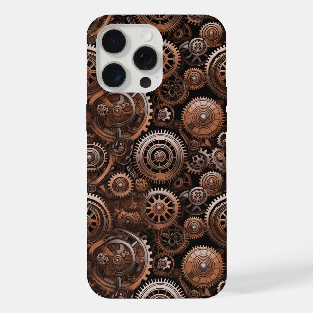 Coque iPhone Engrenages métalliques élégants  (Verso)