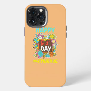 Etui iPhone 13 Pro Max Enseignant de 4e année vintage Élève Premier jour 