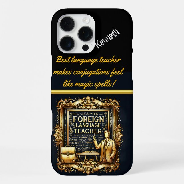 Coque iPhone Enseignant de langue étrangère créatif (Verso)