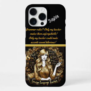 Coque iPhone 16 Pro Max Enseignant de langue étrangère dédié à l'art