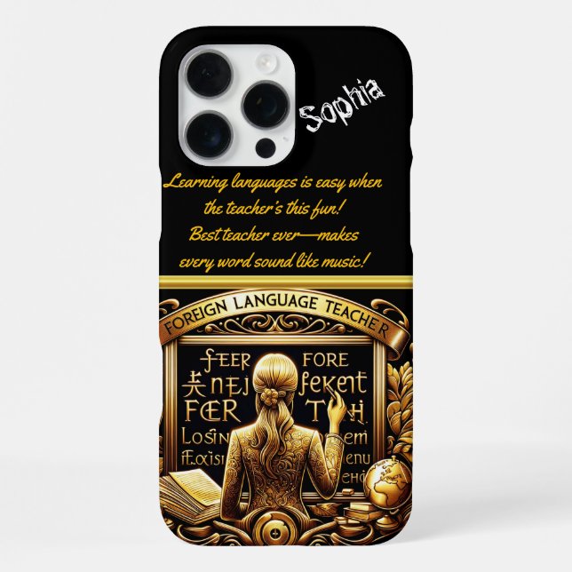 Coque iPhone Enseignant de langue étrangère enthousiaste (Verso)