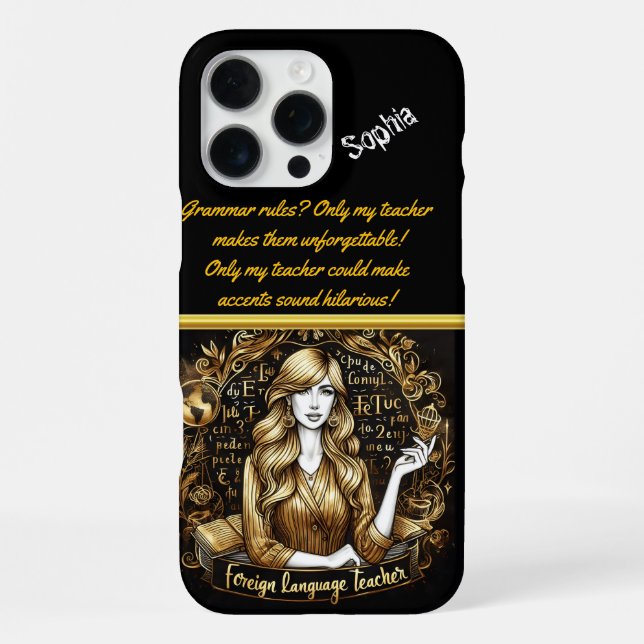 Coque iPhone Enseignant spécialisé en langues étrangères (Verso)
