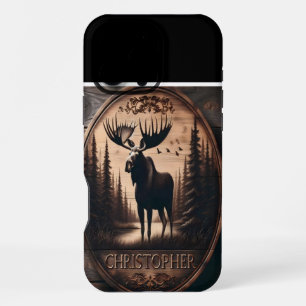 Coque iPhone 16 Pro Max Enseigne en bois d'orignal