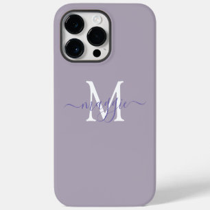 Coque Pour Pour iPhone 14 Pro Max Enseigne personnalisée Monogramme Script Lavande P