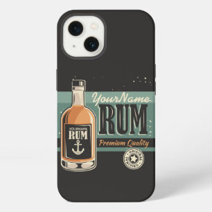 Etui iPhone 13 Enseigne Rétro Bouteille de Rhum Personnalisée pou