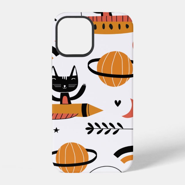 Coque iPhone Ensemble de chats mignons illustration design vint (Verso)