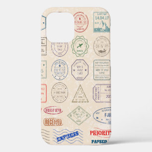 Coque iPhone 12 Ensemble vintage de timbres-poste vintage de pays