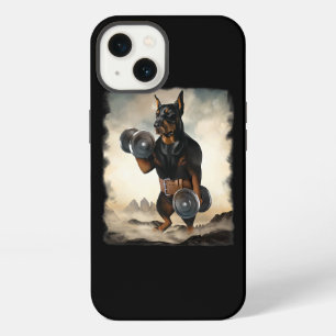 Etui iPhone 13 Entraînement musculaire du chien Doberman avec hal