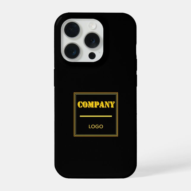 Coque iPhone Entreprise personnalisée noir moderne sur mesure a (Verso)