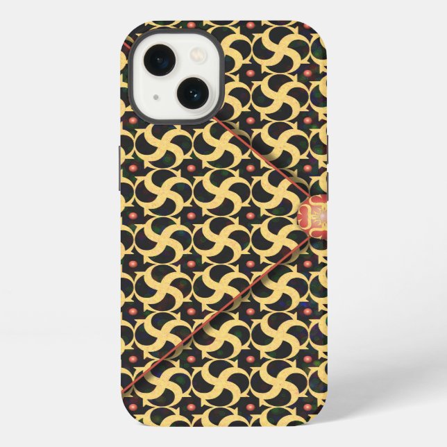 Coque iPhone Enveloppe de cage dorée (Verso)