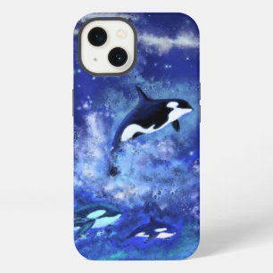Etui iPhone 13 Épaulards sous pleine lune - Dessin