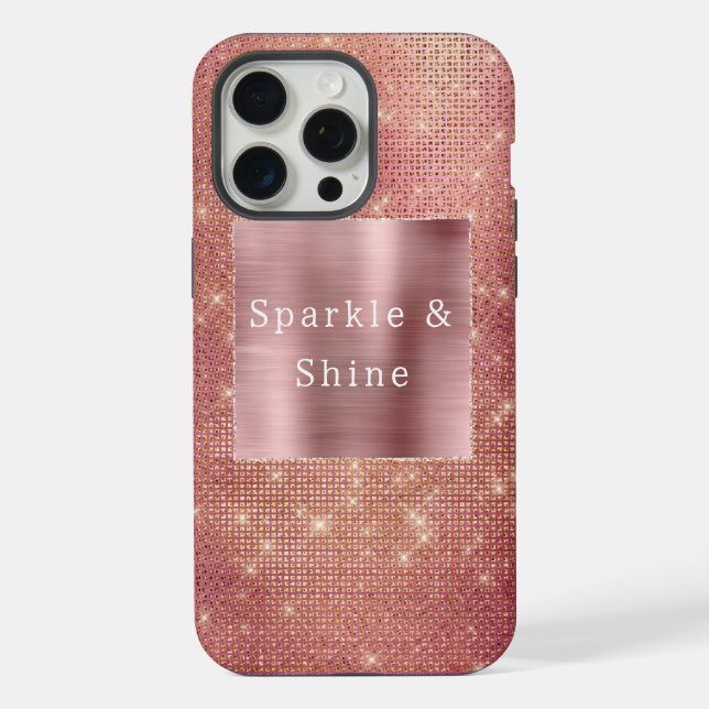 Coque iPhone Éperche rose Gold Glam (Verso)