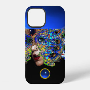Coque iPhone 12 ÉPHÉMÈRE, BEAUTÉ AVEC MASQUE Saphir Bleu Gemme