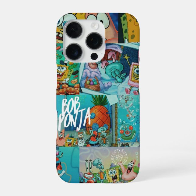 Coque iPhone Éponge Jaune Funny Casque téléphonique (Verso)