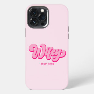 Etui iPhone 13 Pro Max Épouse Rétro Rose Année de Mariage Fiancé(e)