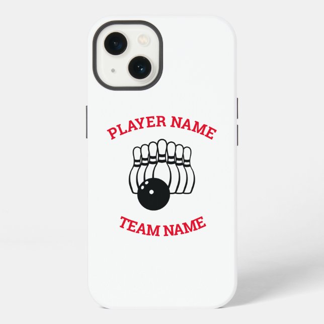 Coque iPhone Équipe de bowling personnalisable (Verso)