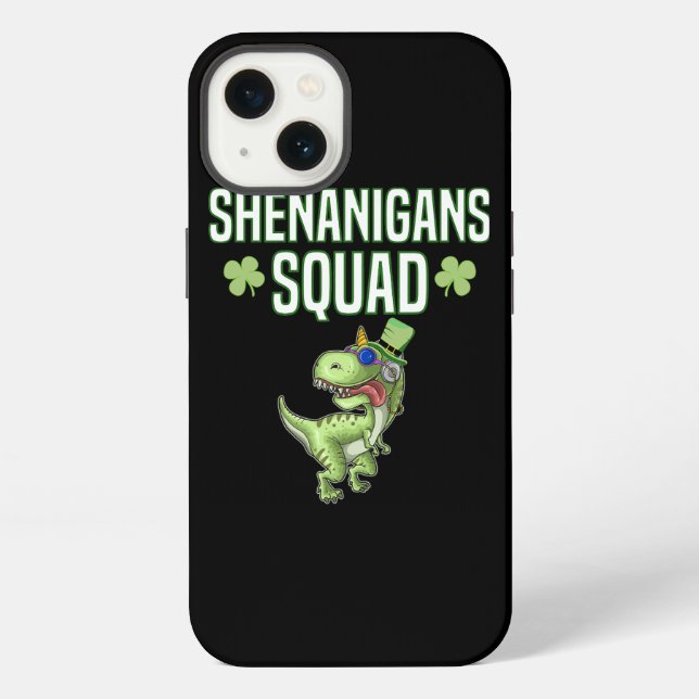Coque iPhone Équipe de Shenanigans Saint-Patrick Dinosaure Dino (Verso)