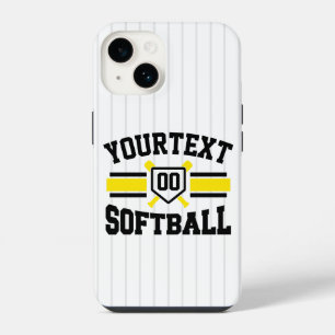Coque Pour iPhone 14 Équipe de softball personnalisée AJOUTER NOM Varsi