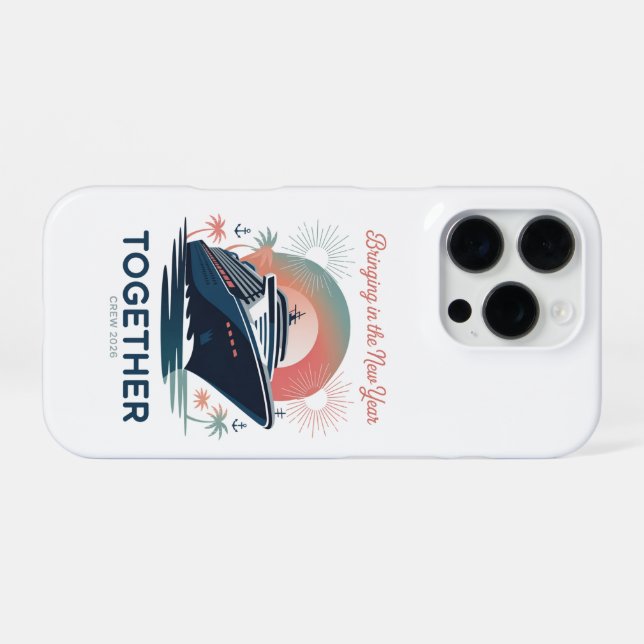 Coque iPhone Équipe drôle du Nouvel An 2026 Amis (Verso Horizontal)