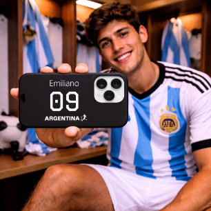 Coque iPhone 15 Pro Équipe nationale argentine monochromatique personn