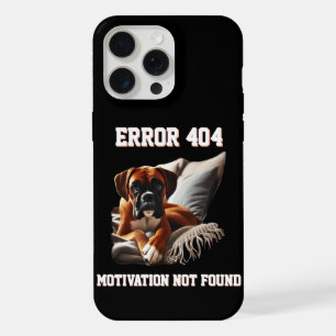 Coque iPhone 15 Pro Max Erreur 404 de motivation de chien Boxer introuvabl