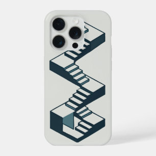 Coque iPhone 15 Pro Escalier Isométrique Art de l'Architecture Géométr