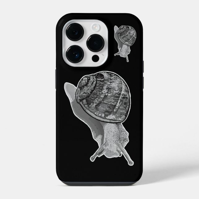 Coque iPhone Escargots "autocollants" peints (Verso)