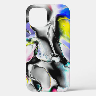 Coque iPhone 12 Espace. Arrière - plan blanc brillant. Photo de l'