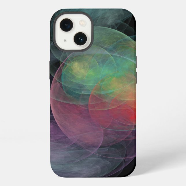 Coque iPhone Espace de coquille d'art abstrait (Verso)