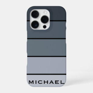 Coque iPhone 16 Pro Espace gris rayures moderne tendance