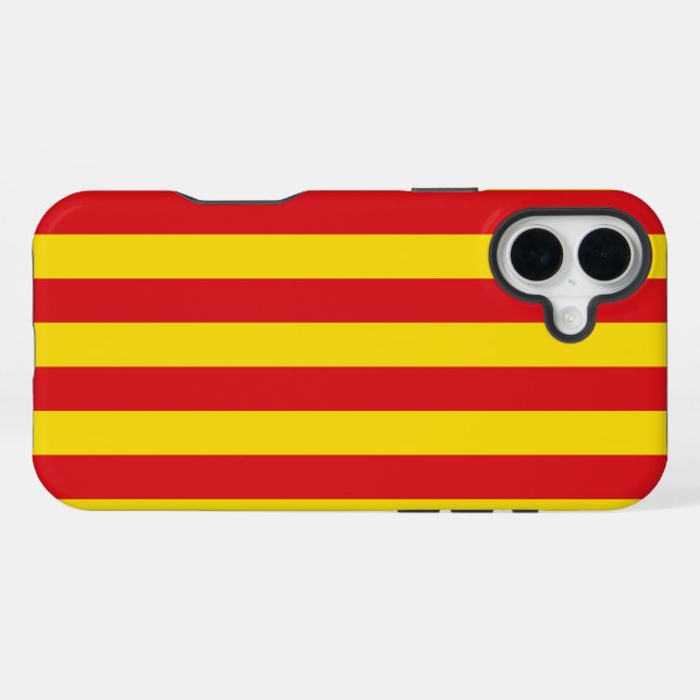 Coque iPhone Espagne : Drapeau de La Senyera Catalogne (Verso Horizontal)