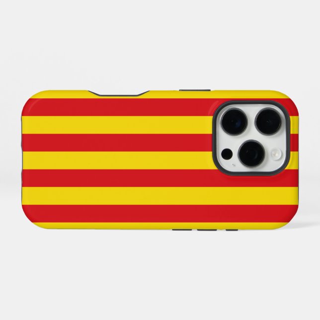 Coque iPhone Espagne : La Senyera Drapeau de Catalogne (Verso Horizontal)