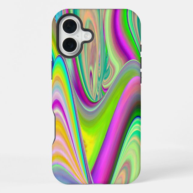 Coque iPhone Esprit de brise estivale, Abstrait Rainbowart 3D (Verso)