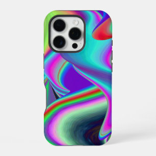 Coque iPhone 16 Pro Esprit de brise estivale, Abstrait Rainbowart 3D