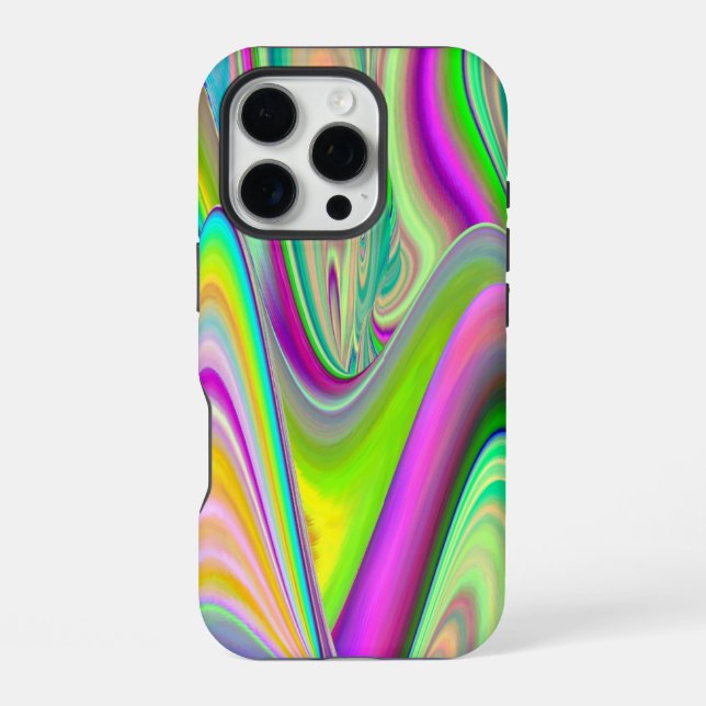 Coque iPhone Esprit de brise estivale, Abstrait Rainbowart 3D (Verso)
