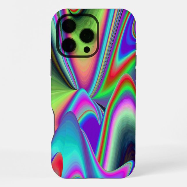Coque iPhone Esprit de brise estivale, Abstrait Rainbowart 3D (Verso)