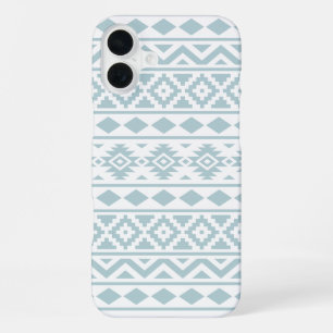 Coque iPhone 16 Plus Essence Aztèque Ptn III Œuf de canard bleu sur bla